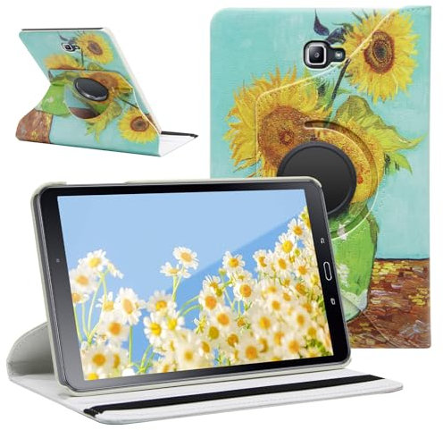 SWEIMEN Étui Rotatif pour Samsung Galaxy Tab A 10.1 2016 (SM-T580/T585) Tablette Housse de Protection avec Réveil Automatique Rotation Coque pour Galaxy Tab A6 10.1
