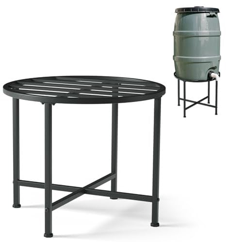 Zsytbyyds Stainless Steel Rain Barrel Stand - Heavy Duty Water Collection Base for 45/50/55 Gallon Plastic Barrels, Outdoor Weatherproof & Rust-Proof Design with 1200lb Capacity
