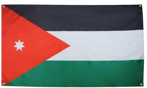 AZ FLAG Bandera Jordania 150x90 cm con 4 ojales, Bandera Jordana para balcón o pared