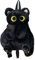 CHUNLINLAODA Plüschtier Katze Rucksack, Damen Schwarze Katze Plüsch Rucksack, Niedliche Schultasche, Plüsch Schultasche in Katzenform für Handy Snack Kosmetik (Schwarz)