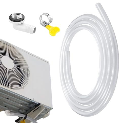 Tubo Scarico Condensa Condizionatori, 12mm Tubo Di Scarico Universale Per Condizionatore D'aria, Connettore Con Morsetto Per Mini-Split Finestra Unità AC Rubinetto