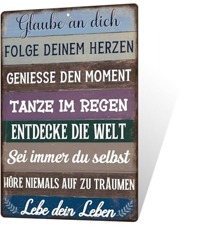 Putuo Decor Retro-Stil Design inspirierende Copywriting Metall Wanddekoration Teller Küche Wohnzimmer Büro Flur Dekoration