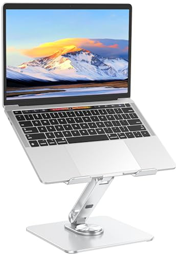 Auvo ALS06 Laptop Stand, Adjustable Computer Stand with 360° Rotating Base, Ergonomic Laptop Riser for Desk, Fits 11-15.6 inch Laptops