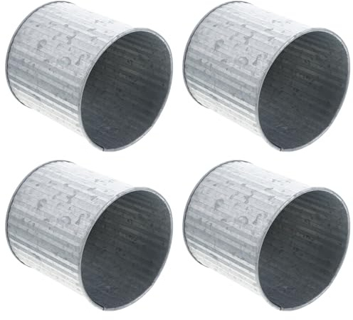 BCOATH 4 Piezas Maceteros de Hierro Retro Estilo Vintage Macetas Metálicas Decorativas para Plantas y Flores Contenedores Resistentes y Antioxidantes para Hogar y Jardín