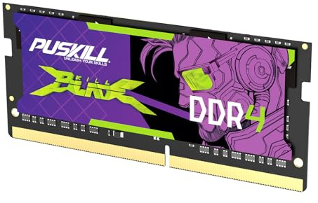 PUSKILL DDR4 Laptop RAM 16GB 3200MHz (PC4-25600) 260-Pin SODIMM CL22 1.2V - Single Module, Plug and Play Memory Upgrade for Laptops, Compatible with Intel & AMD | 260-Pin SODIMM, PC4-25600, 1.2V, CL22-22-22-52, Plug-and-Play, Gaming Laptop Upgrade, Intel & AMD Compatible