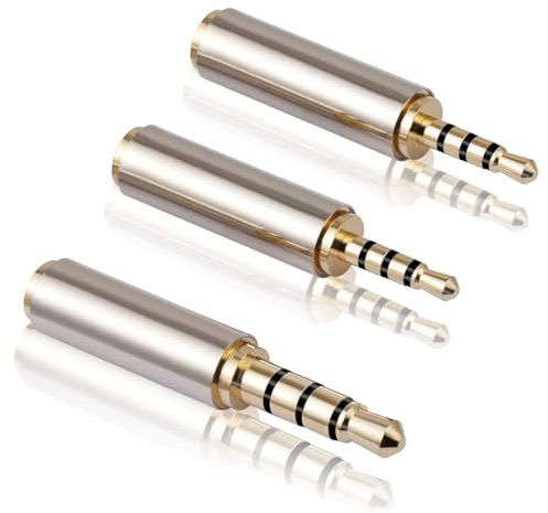 WERIGONI da 3 pezzi Set di adattatori audio due adattatori da 2,5 mm a 3,5 mm + un adattatore da 3,5 mm a 2,5 mm per cuffie, telefoni cellulari, auricolari e microfoni