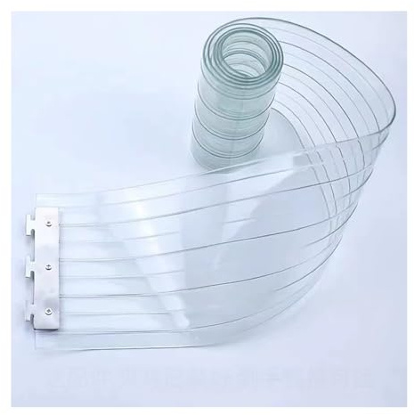 Rideau à Lamelles Transparent, Rideau à Lanières en PVC, Rideaus Laniere Portes Intérieures ,Portes moustiquaires ,pour Entrepôts Frigorifiques et Supermarchés(75x250cm/29.53x98.43in)