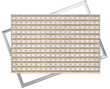 POLENTEX Aluminium Fußmatte für Türen mit Rahmen 90x60 cm, verstärkt 12 mm, Textil, objektgeeignete Eingangsmatte für Innen, trocknend, Rips Kokosfarbe, rutschfest