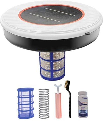 Ionizzatore per piscina solare |.Riduce i costi dei prodotti chimici con la sanificazione agli ioni di rame per piscine interrate o fuori terra |.Accessorio per piscina in ABS
