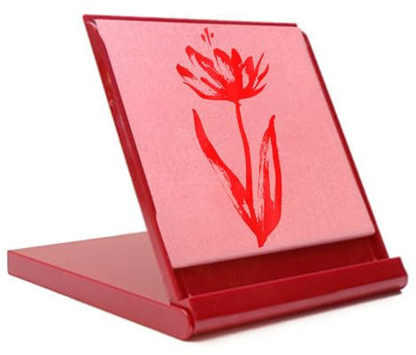 Buddha Board | Mini Rot 12x12 cm | Dicker Kunststoff mit glänzender Oberfläche | Enthält einen Pinsel und zwölf Aufkleber zum Personalisieren | Umweltfreundlich
