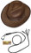 Cappello da esploratore e frusta, da Indiana Jones, per costumi