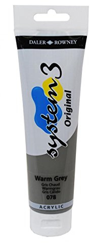 Daler Rowney System 3 Tubes de peinture acrylique originale 150 ml – Gris chaud