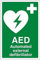 vsafety 31033 au-s AED Automatiesierter Externer Defibrillator Erste Hilfe Allgemeine Zeichen, selbstklebend, Portrait, 200 mm x 300 mm, grün