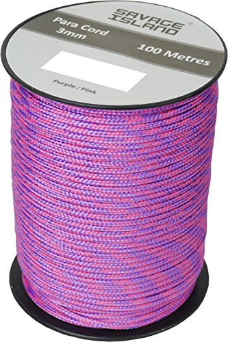 Savage Island 100m Spule Paracord 3mm für Camping Outdoor Basteln Gärtnern Survival Arrmy Heimwerken Bivak Hängematte Zelten Flechtleine Allzweckseil