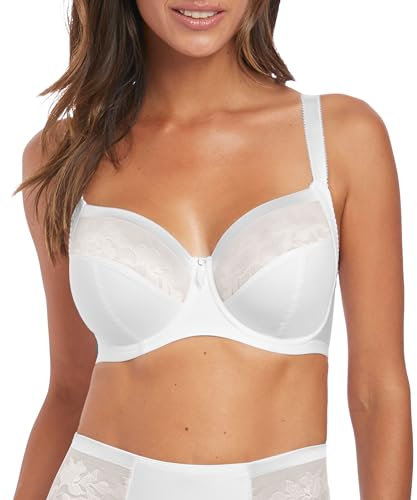 Fantasie Women's Illusion Underwire Side Support Full Coverage Bra, White, 40FF US