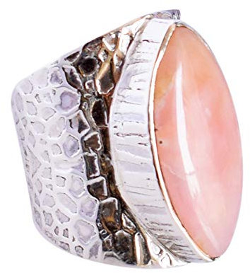 EXCELLENTE Qualité Opale rose Pierre précieuse Argent sterling 925 Femmes Bague SZ 6,75 Fsj-2717