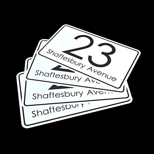 K Smart Sign A6 [4 Pack] x Personalised Wheelie Bin Sticker/Vinyl Labels with House Number & Street Name