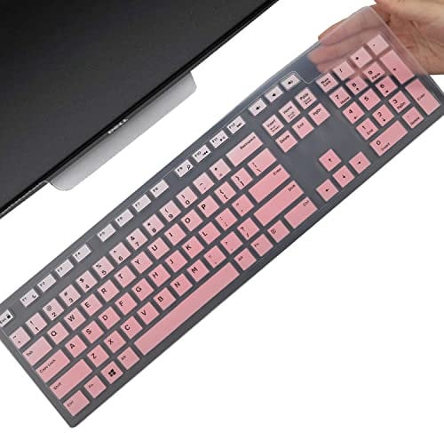 Keyboard Cover Skin for Dell KM636 KB216 KB216t KB216d KB216p Wired & Wireless Keyboard, Dell Optiplex 5250 3050 3240 5460 7450 7050, Dell Inspiron Desktop 24 27 5400 5490 7700 7790 3475 3670 3477