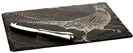 Pheasant Cheese Board and Knife Gift Set, by The Just Slate Company