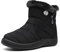 Hsyooes Stivali Donna Invernali Stivaletti Moda Stivali da Neve Foderato Caldo Scarpe da Inverno Impermeabili EU41 Nero A