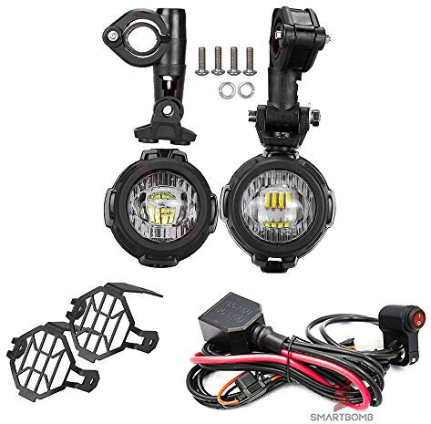 2 stücke zusätzliche nebelscheinwerfer LED 40 watt E9 + Kit Verdrahtung steuereinheit zündung 3 lichtmodi (niedriger blitz, schneller blitz und normal) auf aus-taste ip67 + schutzgitter