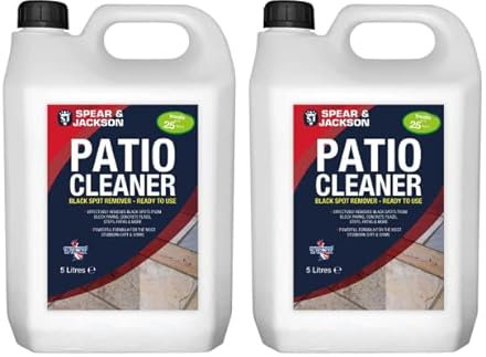 Spear and Jackson 2 x 5L Black Spot Remover and Destroyer - Ready to Use for Natural stone, Concrete, Paving slabs, Indian Sandstone & Limestone
