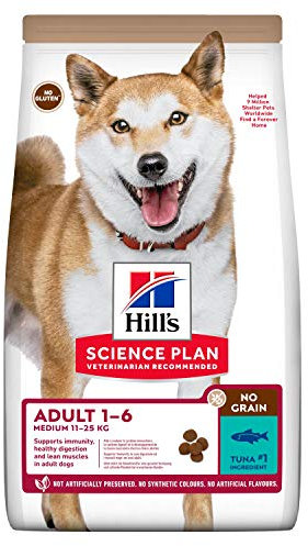 Hill's Science Plan NO Grain MEDIUM Adult HYPOALLERGENISCHES Hundefutter mit Thunfisch, 2,5 kg