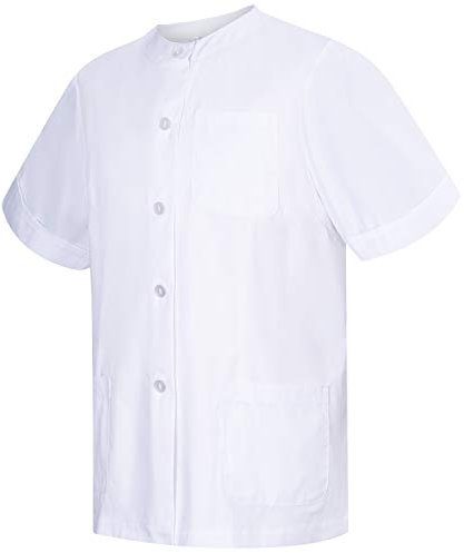 MISEMIYA - Work Clothes Lady Round Collar with Button Uniform Clinic Hospital Cleaning Veterinary Sanitation Hostelry - Ref.831 - X-Small, White