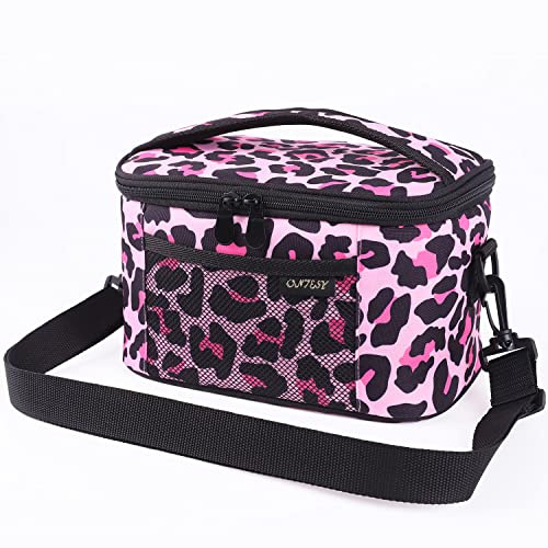 ONTESY Sac à déjeuner isotherme de 7,2 L en tissu imperméable pour femme, adulte, enfant, adolescent avec bandoulière réglable pour le travail, l'école, le pique-nique (rose)