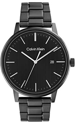 Calvin Klein Analog Quarzuhr für Herren Kollektion Linked Bracelet for HIM mit Schwarzes Edelstahlarmband - 25200057