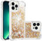 IMEIKONST Compatible with iPhone 13 Pro Glitter Case, Liquid Sparkle Quicksand Clear Transparent Sequin Slim Girls Soft TPU Bumper Silicone Shockproof Cover for iPhone 13 Pro. Love Gold YBW