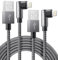 90 Degree iPhone Charger 10FT 2Pack [Apple MFi Certified] Right Angle USB to Lightning Cable Braided Fast Charging Cord for iPhone 14,13,12,11,8,7,6,6s,5,5s,SE,XR,XS,X,iPad,iPod,AirPods - Black