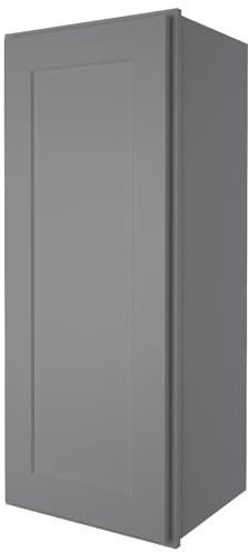 LOVMOR Kitchen Wall Cabinet & Cupboard, Medicine Cabinet,Bathroom Cabinet Wall Mounted with Doors and Shelves, 12 D*15 W*36 H, Shaker Grey