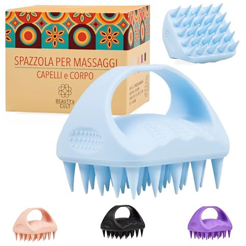 Beauty's Cult Massaggiatore Cuoio Capelluto in Silicone - Spazzola Shampoo Esfoliante con 25 Punte - Stimola Crescita Capelli e Rilassa la Testa
