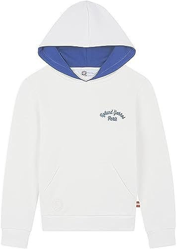 ROLAND-GARROS - Sweat à Capuche - Enfant - Garçon - 100% Coton - Ecru - Taille 10 Ans