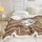 WONGS BEDDING Kuscheldecke 220x240 Flauschig Sherpa Decke, Sofaüberwurf Fleecedecke, Dick Sofadecke Doppelgesicht Extra Warme & Weiche Couchdecke Braun Wohndecken