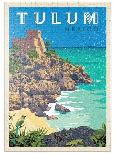 MyPuzzle Mexiko: Tulum, Vintage Poster - Premium 500 Teile Puzzle - MyPuzzle Sonderkollektion von Anderson Design Group
