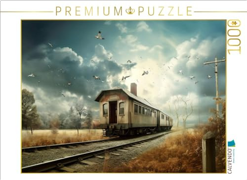 Puzzle · EIN Motiv aus dem Kalender Unheimliche Behausungen | Allein im Zug · 1000 Teile · Lege-Größe 64 × 48 cm · CALVENDO Puzzle