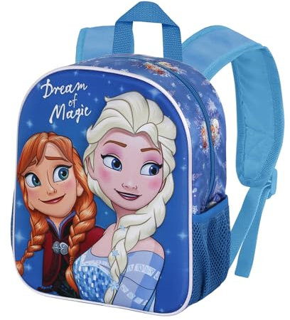 Disney Princesas-Mochila 3D Pequeña, 26 x 31 cm, Capacidad 8.5 L, Azul Dream