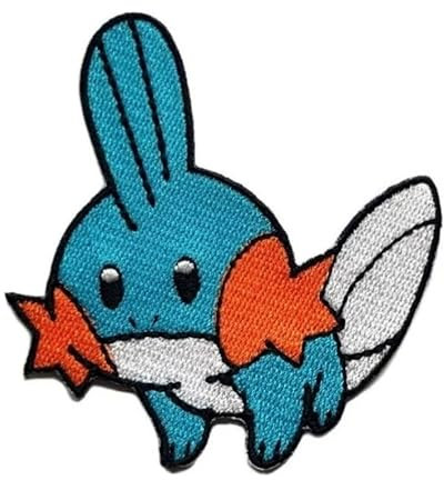 Hobbies and Patch Embroidered Iron-On Patch Mudkip Monster Monster Water Catch'em Water Iron On Sew On Decoration Backpack Knit Sweatshirt