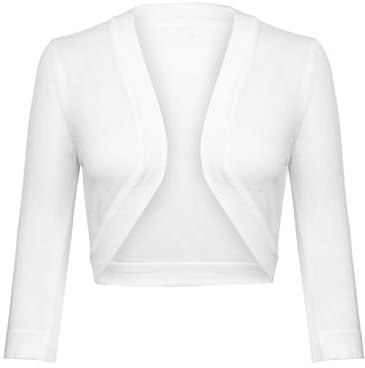 Gyabnw Boléro Chic et Élégant Femme - Haut Court Manches 3/4 Veste Festive Traditionnel Cardigan Top pour Mariage Robe Tenues