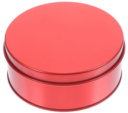 ABOOFAN Scatola Rotonda in Per Biscotti E Caramelle Contenitore Decorativo Per Dolci Ideale Per Regali Di Natale 10x10x4cm Rosso