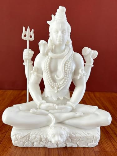 SHIVAJI ARTS Lord Shiva Statue, Mittelgroßes Mahadev Idol für Zuhause, Adiyogi Shiva Statue, Bholenath, Hindu-Gott der Meditation, Yoga, Zeit, Zerstörung