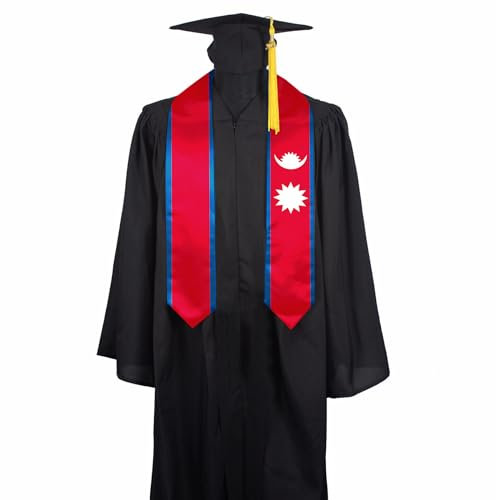 SECUNL Schal mit Nepal-Flagge, Stola, Schärpe, Schal für internationales Studium, Stolz, Damen und Herren, Nepal-010, Groß