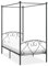 LAPOOH Himmelbett-Gestell, Bett, Bettgestell, Jugendbett, Schlafzimmer Bett, Bed Frame, Grau Metall 100 x 200 cm