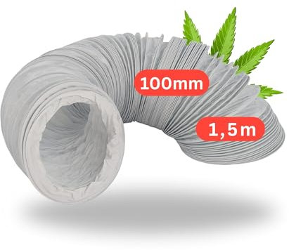 TronicXL Grow Exhaust Hose 100 mm 1.5 m for Grower Grow Box Grow Tent Box Cabinet Tent Grower Accessories for Zelsius Homepro Mars Hydro King High Air Hose Ventilation Activated Carbon Filter Fan