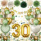 30 Geburtstag Deko Männer Frauen,Geburtstagsdeko 30 Frau Mann, 30. Geburtstag Luftballons Deko Grüne Gold mit Happy Birthday Banner Pompons für Luftballon Dekorationen Mehrweg