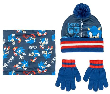 Ensemble 3 pièces Snood Sonic (Bonnet, Tour de Cou et Gants) 2/8 Ans.