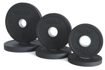 ATLETICA Rubber Plates | Paar | Kleine Hantelscheiben | Erlauben die Skalierung der Gewichte in kleinen Schritten | Edelstahl Ring | 50mm Größe 2x5kg
