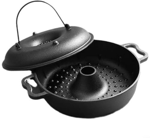 BlissfulAbode Heavy-Duty Cast Iron Poultry Roaster - Versatile BBQ & Oven Stand for Beer Can Chicken and Kebabs